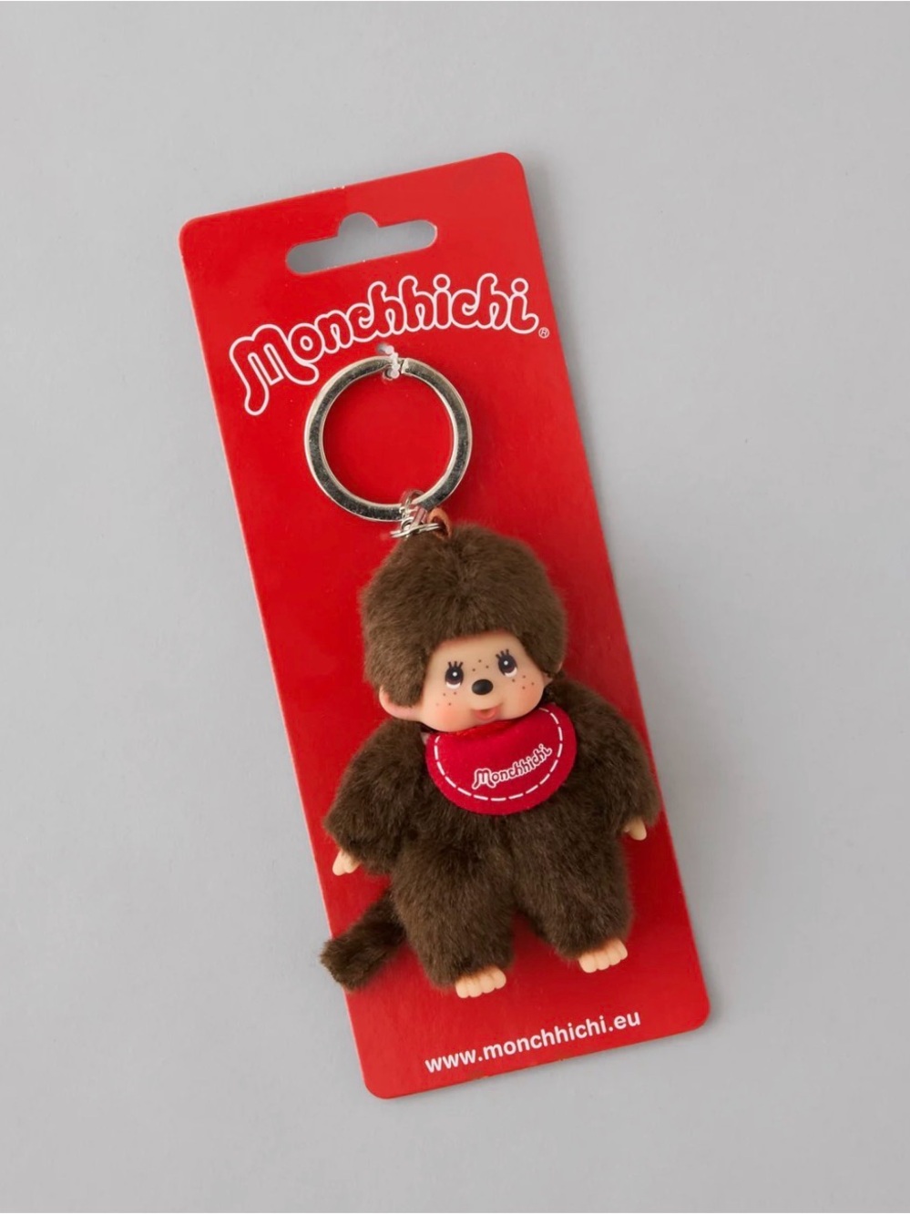 MONCHHICHI Brown Plush Keychain Bag Charm Collectible